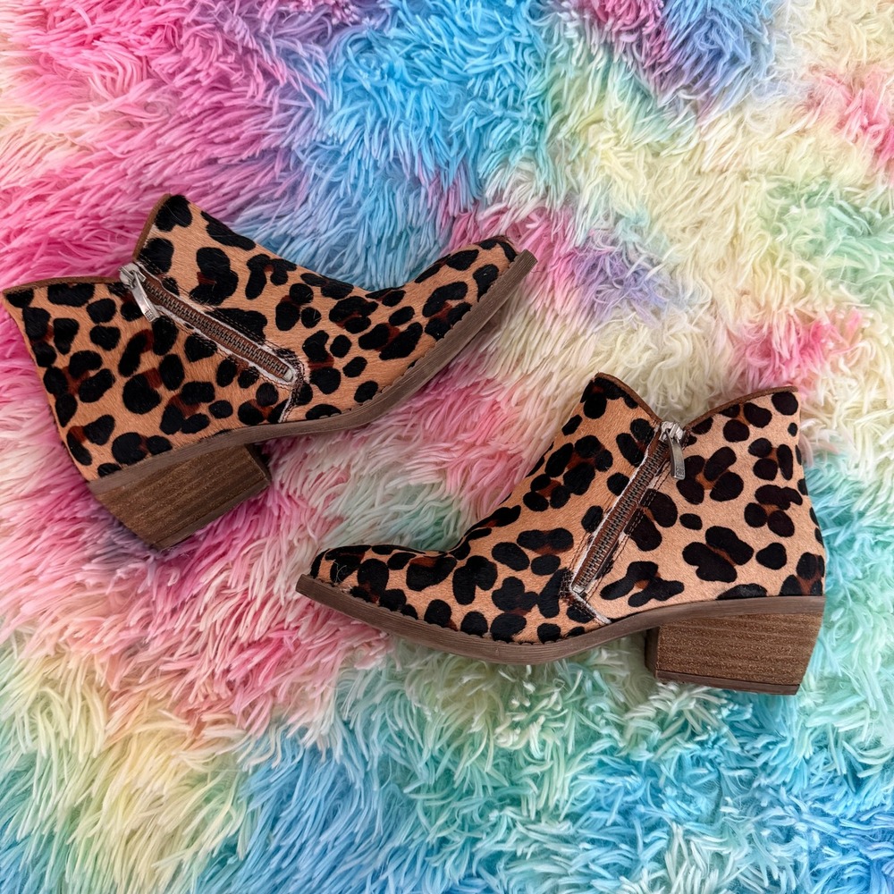 Eric Michael Leopard Calf‎ Hair Ankle Boots Brown Black Spain Size 37 Womens